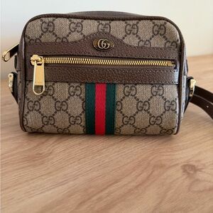Gucci Brown Bag with Red and Green Accents